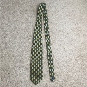 Checkered Green and Black Men's Tie